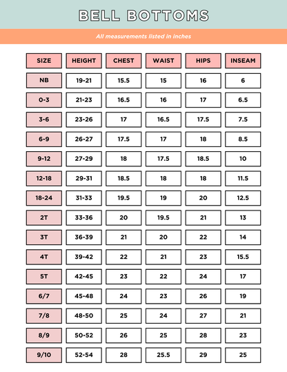 Bell Bottoms - NEW SIZING, PLEASE CHECK MEASUREMENTS