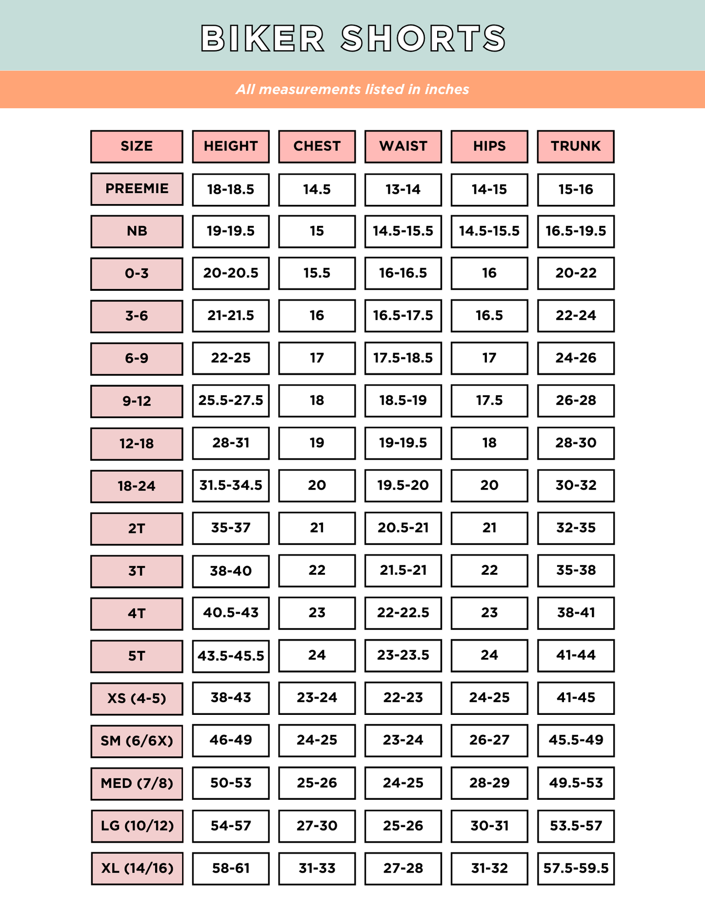 Biker Shorts - NEW SIZING, PLEASE CHECK MEASUREMENTS